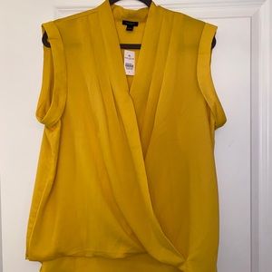 Yellow, short sleeve blouse